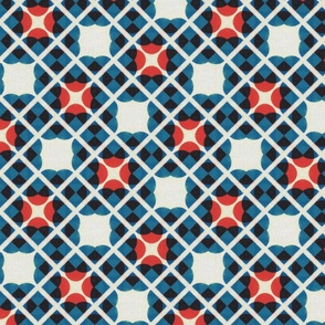 RED WHITE BLUE RETRO TILES