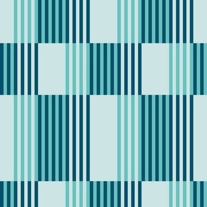 Retro stripes / Medium scale / Blue+turquoise+light blue