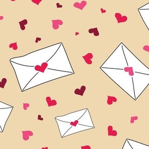 Cute Envelopes With Letters And Hearts Valentines Day Love Mail