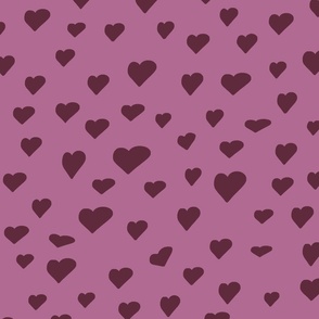 Valentines - Craisy in love pattern - passion vibes - assimetric hearts design - red wine over peony 300