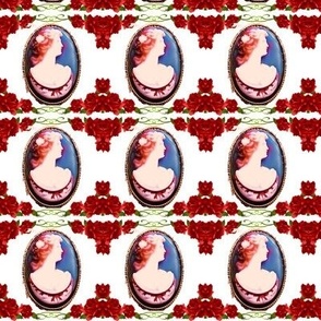 cameo and red roses pattern