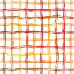 Fall Watercolor Plaid in Brown, Red, Orange and Yellow Colors