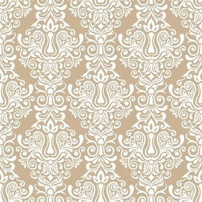 Art Nouveau Floral Damask in Light Regency Linen