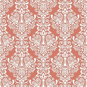 Art Nouveau Floral Damask in Light Aged Terra Cotta