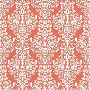 Art Nouveau Floral Damask in Light Rich Terra Cotta