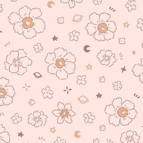 Tiny Joy Baby Nursery Kawaii / Celestial Flowers Pink
