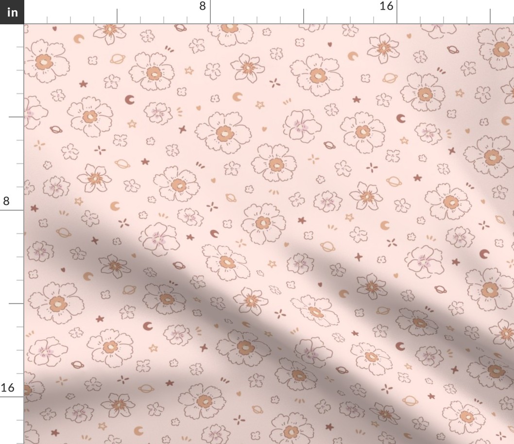 Tiny Joy Baby Nursery Kawaii / Celestial Flowers Pink