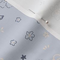 Tiny Joy Baby Nursery Kawaii / Celestial Flowers Blue