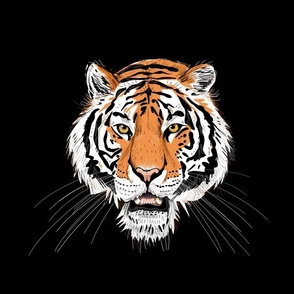 Tiger Face - Medium - Black 