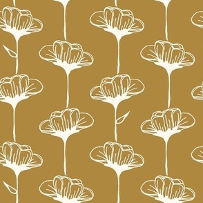 Beach Flower | Ivory Cream on Ochre LARGE