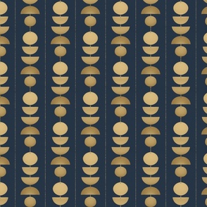 Navy & gold Boho bauble stripes
