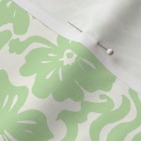 60s Bold Retro butterfly Retro floral swirl Green Natural white Regular Scale by Jac Slade