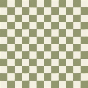 Checkerboard in Sage green - medium scale