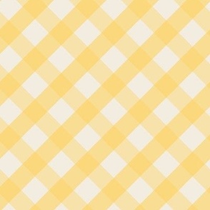 Farmhouse Diagonal Check Plaid in Butter Yellow