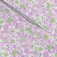 Eden Retro Floral Lilac Purple Jade Green by Jac Slade small scale