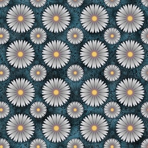 Daisies on Teal