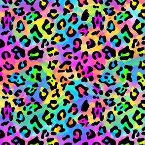 Bright Neon Rainbow colors Leopard 