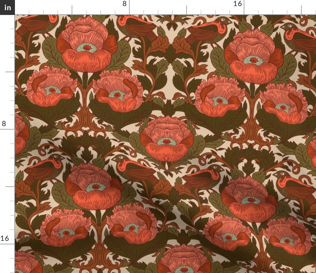 KIN POPPY DAMASK