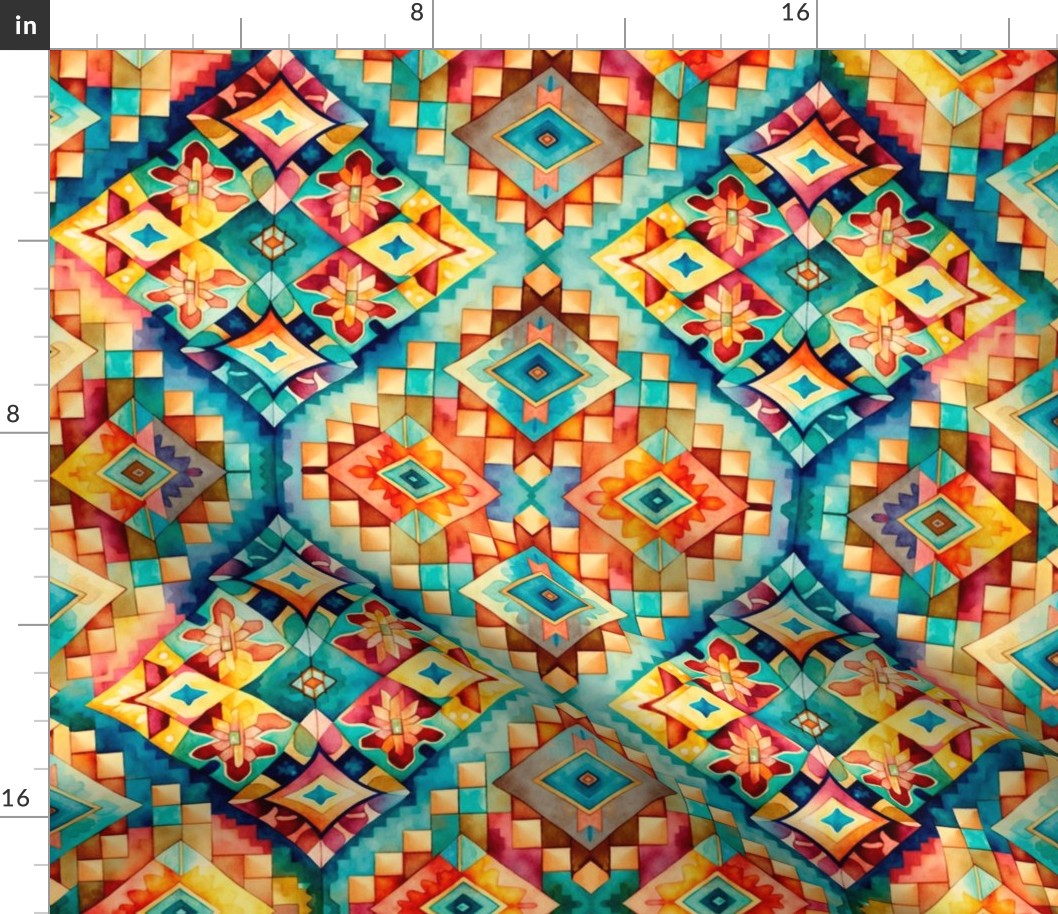 mexican tiles inspired, colorful tiles