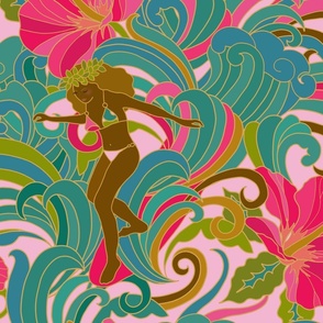 1970s Surf Zen pink