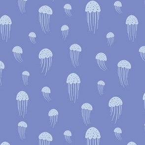 Medium - Sky blue jellyfish sea repeat pattern