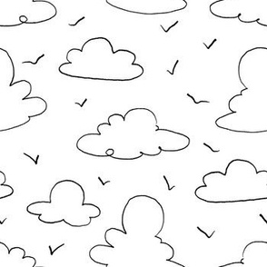 Clouds and Birds Doodle