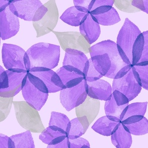 Purple watercolor floral pattern 
