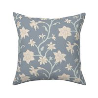 trailing flowers on pastel blue | medium 