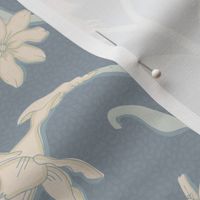 trailing flowers on pastel blue | medium 