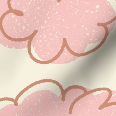 Pink clouds on a beige background-large