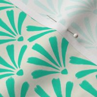 Painted scallop shells - sea green