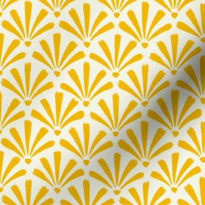 Painted scallop shells - yellow