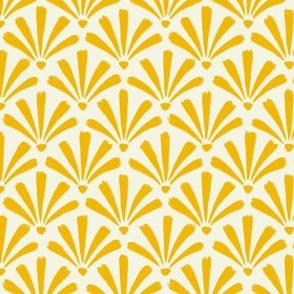 Painted scallop shells - yellow