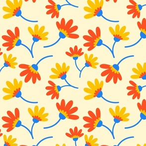 Orange and yellow floral pattern 