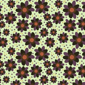 Abstract random flowers pattern