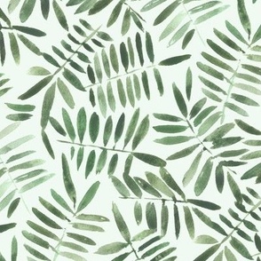 Khaki secret jungle - watercolour leaves - nature fern - painted leaf greenery foliage b131-8
