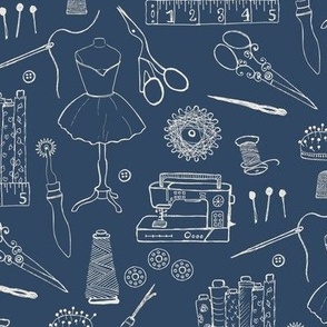 Sewing Tools of the Trade in Salted Navy Blue