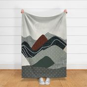 54x72 blanket: balsam and penny layered mountains