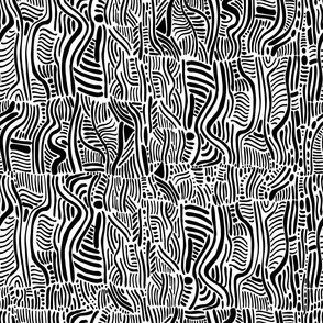 monochrome boho abstract pattern