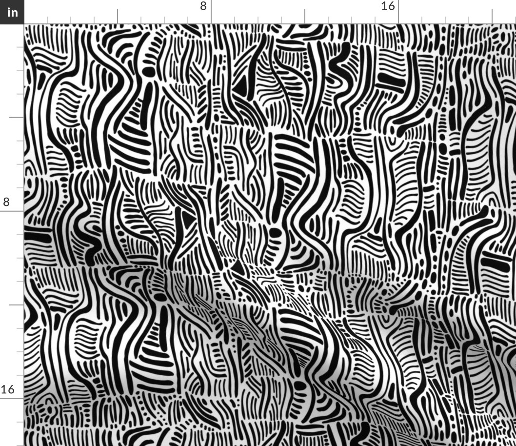 monochrome boho abstract pattern