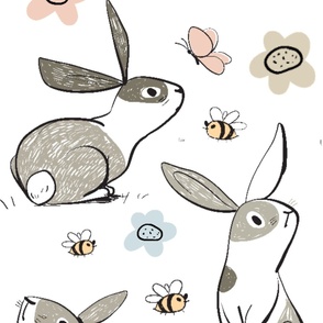 Lots of Bunnies Nursery Wallpaper