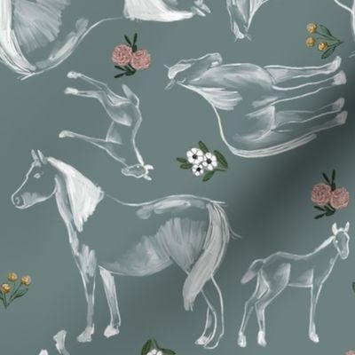 Horse Pattern Teal
