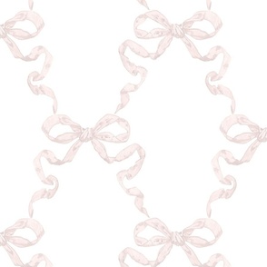 Large Hannah Ribbon Petal Pink On White 