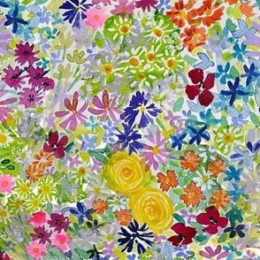 Spring Wildflower Burst Watercolor Floral (Medium Scale)