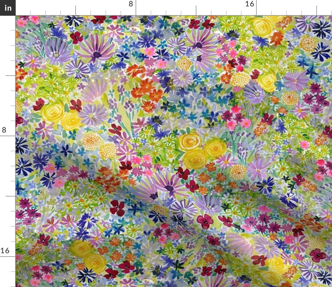 Spring Wildflower Burst Watercolor Floral (Medium Scale)