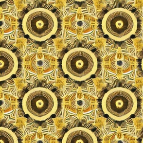Luminous Mandala in Gold Print