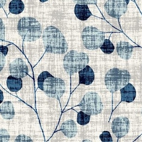 eucalyptus indigo blue linen textured