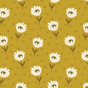 Joyful Daisies {on Satin Sheen Gold} Daisy Flower Field