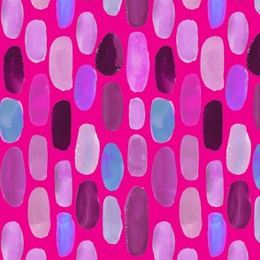 Hand Painted Sea Glass Pattern in Wine on Hot Pink