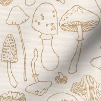 Mushrooms Beige on Cream